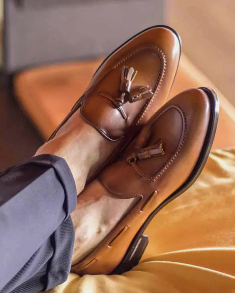 Thomas Cognac Tassel Loafer