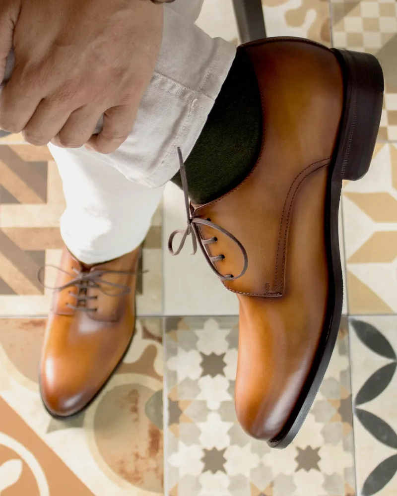 Tobacco Calf Derby Shoe