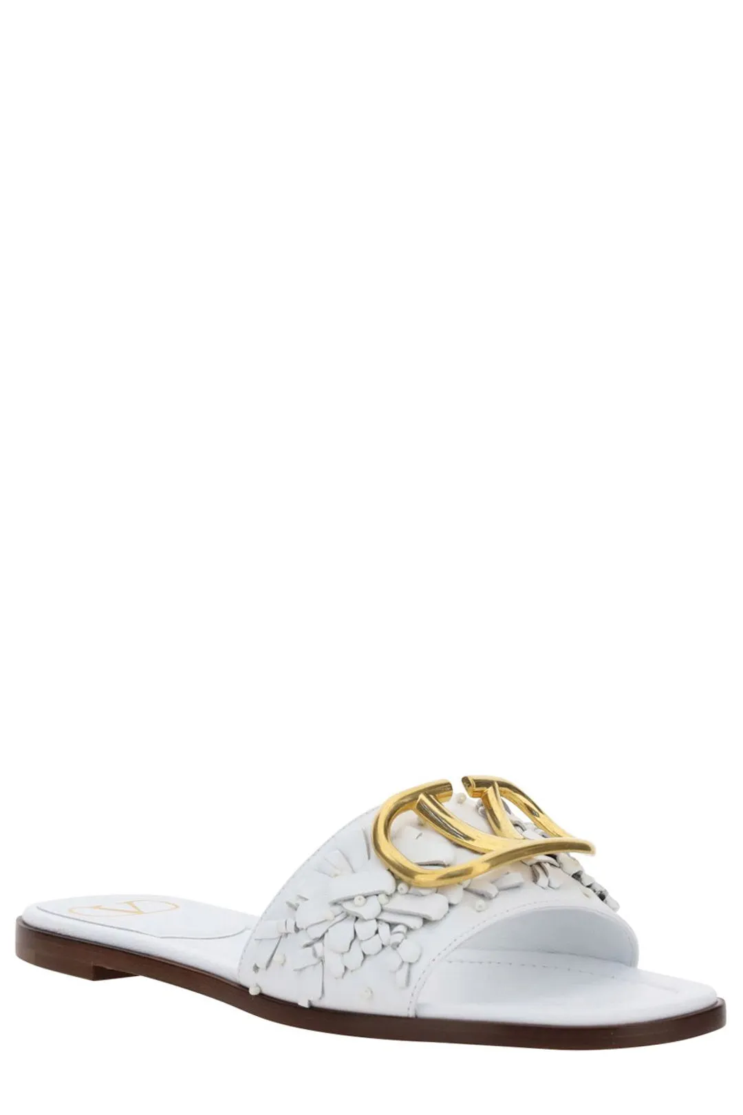 Valentino Logo Plaque Flat Sandals