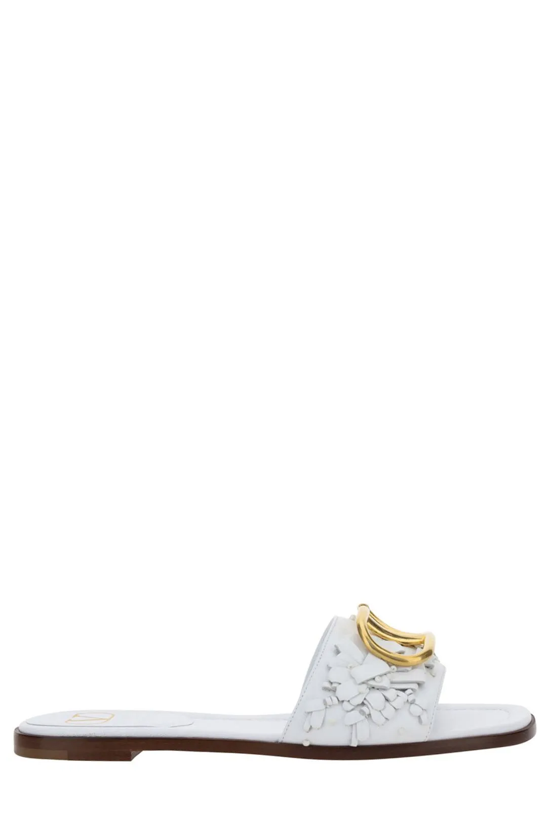 Valentino Logo Plaque Flat Sandals