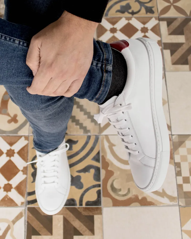 White Low Kick Sneaker
